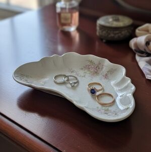 Antique Crescent Bone Vanity Trinket Dish